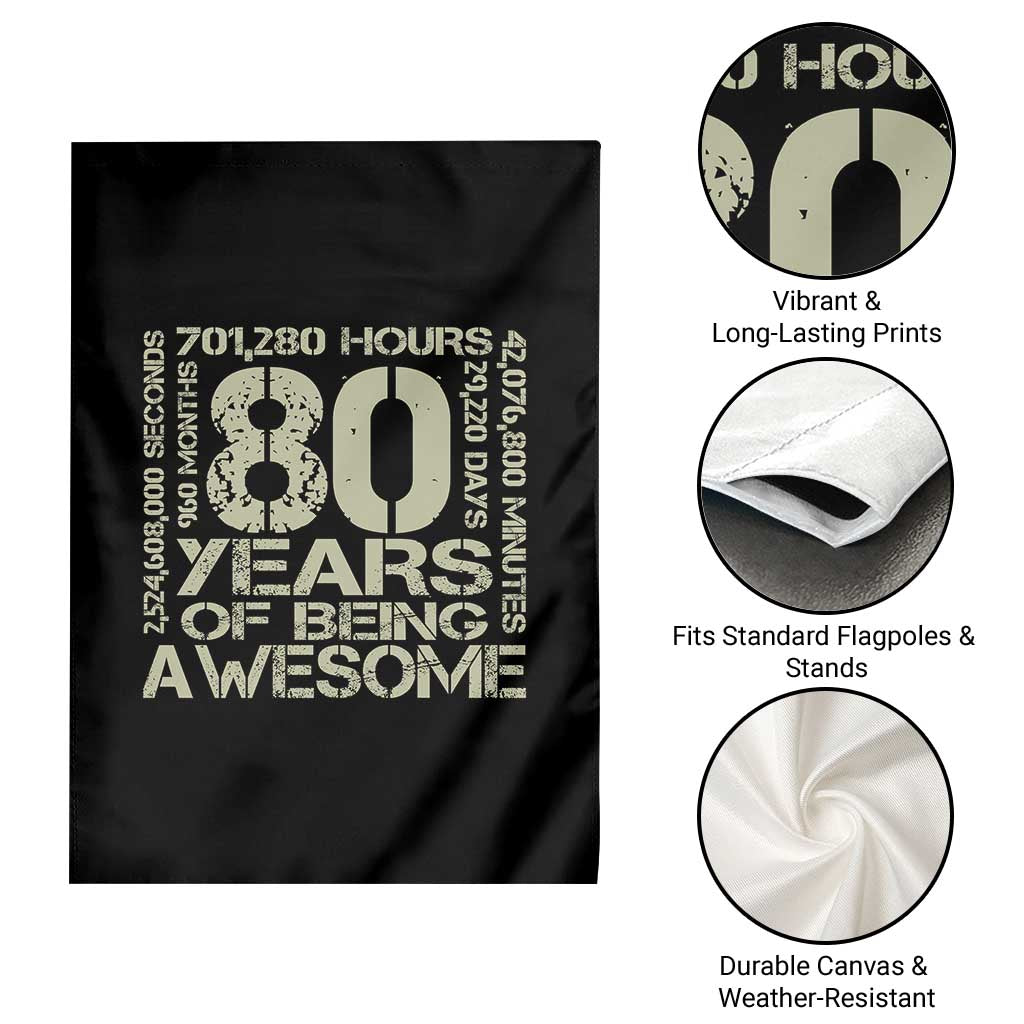 80th Milestone Birthday Garden Flag 80 Years Of Being Awesome