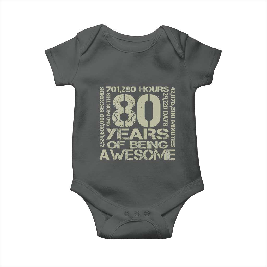 80th Milestone Birthday Baby Onesie 80 Years Of Being Awesome