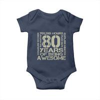 80th Milestone Birthday Baby Onesie 80 Years Of Being Awesome