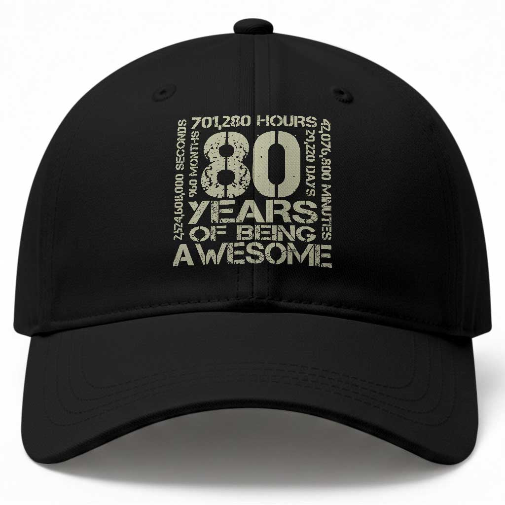 80th Milestone Birthday Baseball Cap 80 Years Of Being Awesome