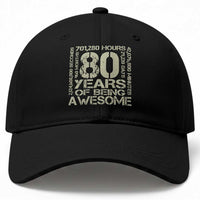 80th Milestone Birthday Baseball Cap 80 Years Of Being Awesome