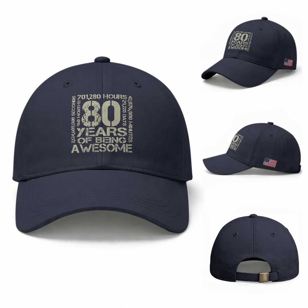 80th Milestone Birthday Baseball Cap 80 Years Of Being Awesome