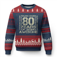 80th Milestone Birthday Ugly Christmas Sweater 80 Years Of Being Awesome