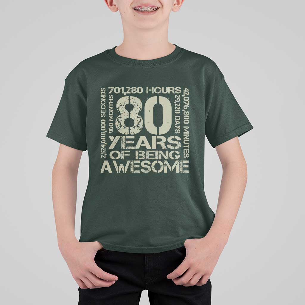 80th Milestone Birthday T Shirt For Kid 80 Years Of Being Awesome
