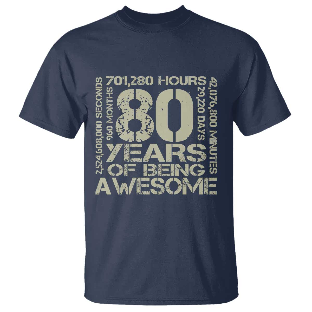 80th Milestone Birthday T Shirt 80 Years Of Being Awesome