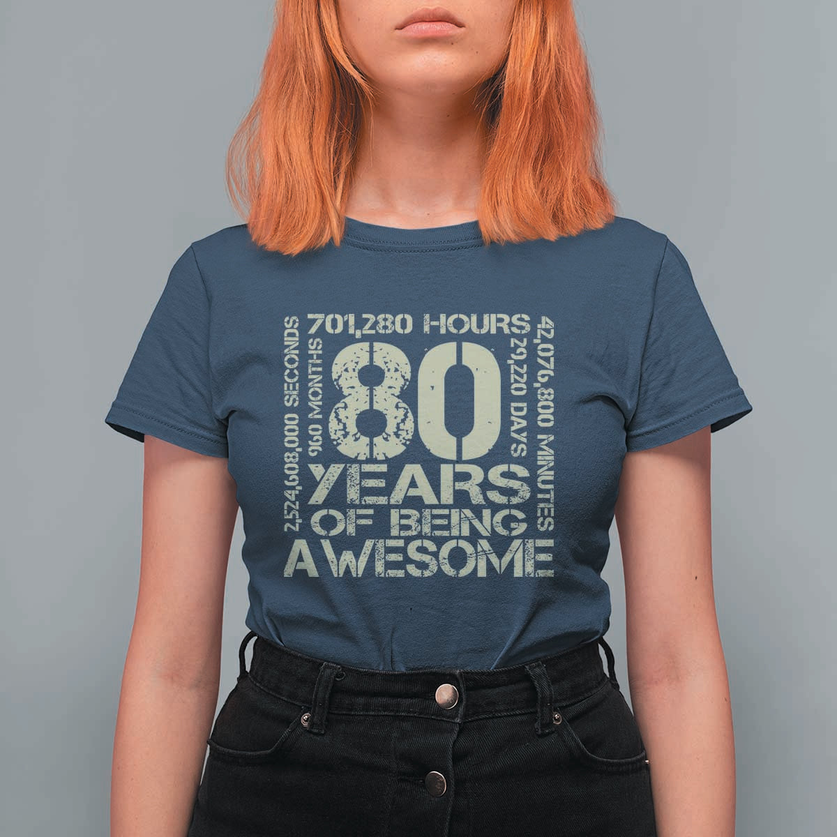 80th Milestone Birthday T Shirt For Women 80 Years Of Being Awesome