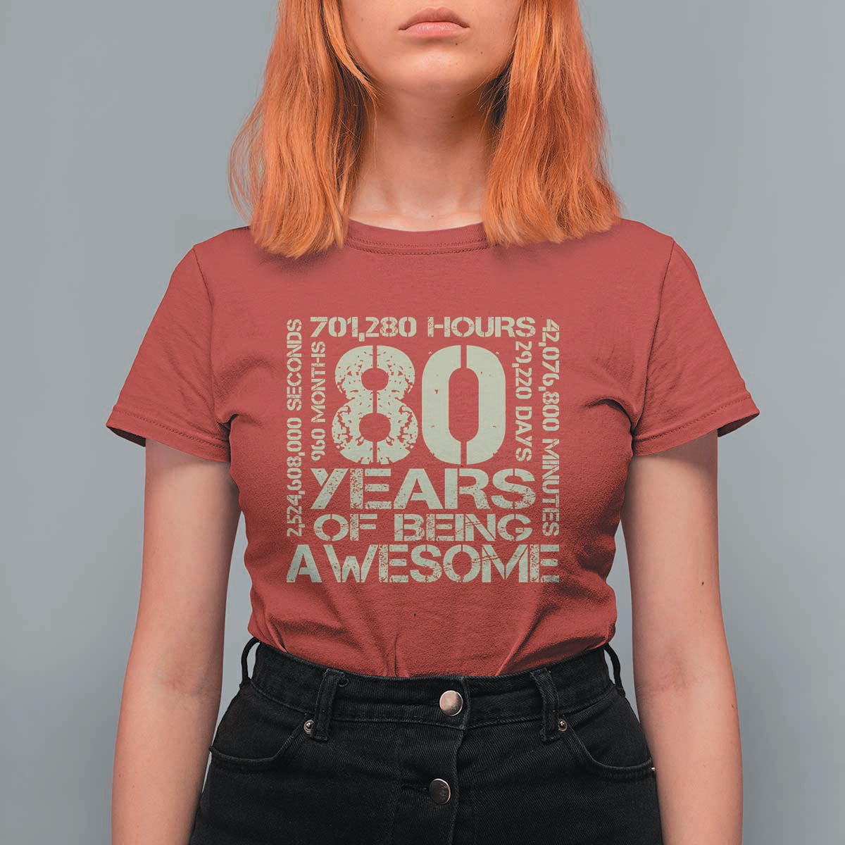 80th Milestone Birthday T Shirt For Women 80 Years Of Being Awesome