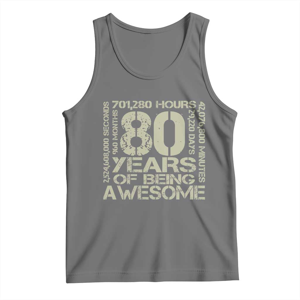 80th Milestone Birthday Tank Top 80 Years Of Being Awesome