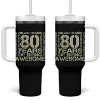 80th Milestone Birthday Tumbler With Handle 80 Years Of Being Awesome