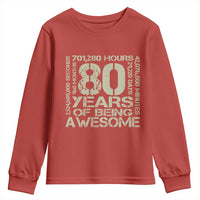 80th Milestone Birthday Youth Sweatshirt 80 Years Of Being Awesome