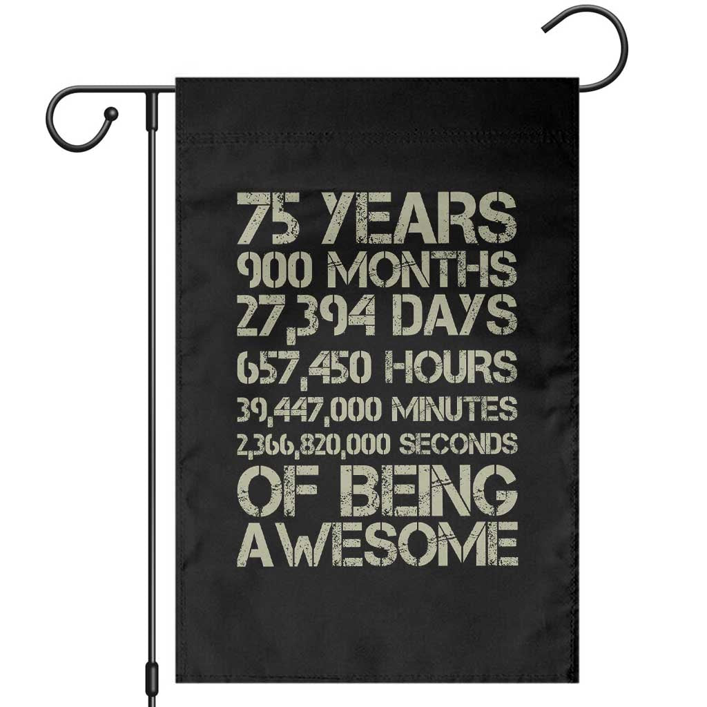 Vintage 75th Milestone Birthday Garden Flag 75 Years Of Being Awesome