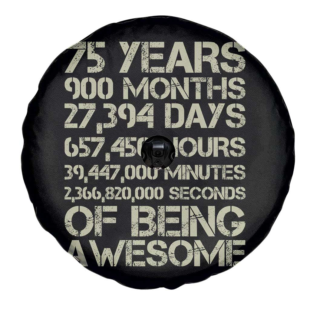 Vintage 75th Milestone Birthday Spare Tire Cover 75 Years Of Being Awesome