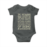 Vintage 75th Milestone Birthday Baby Onesie 75 Years Of Being Awesome