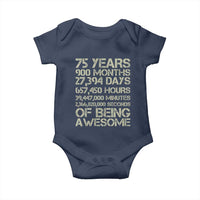 Vintage 75th Milestone Birthday Baby Onesie 75 Years Of Being Awesome