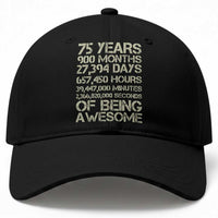 Vintage 75th Milestone Birthday Baseball Cap 75 Years Of Being Awesome