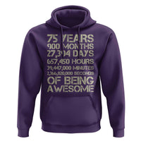 Vintage 75th Milestone Birthday Hoodie 75 Years Of Being Awesome