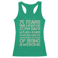 Vintage 75th Milestone Birthday Racerback Tank Top 75 Years Of Being Awesome