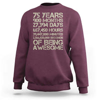 Vintage 75th Milestone Birthday Sweatshirt 75 Years Of Being Awesome