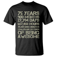 Vintage 75th Milestone Birthday T Shirt 75 Years Of Being Awesome