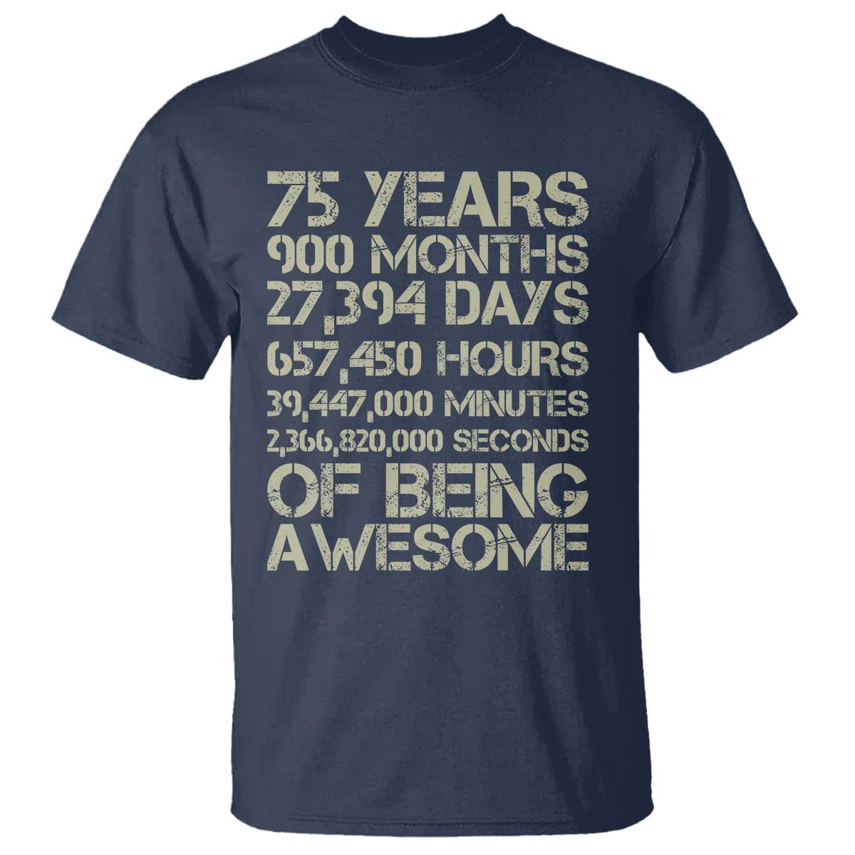Vintage 75th Milestone Birthday T Shirt 75 Years Of Being Awesome
