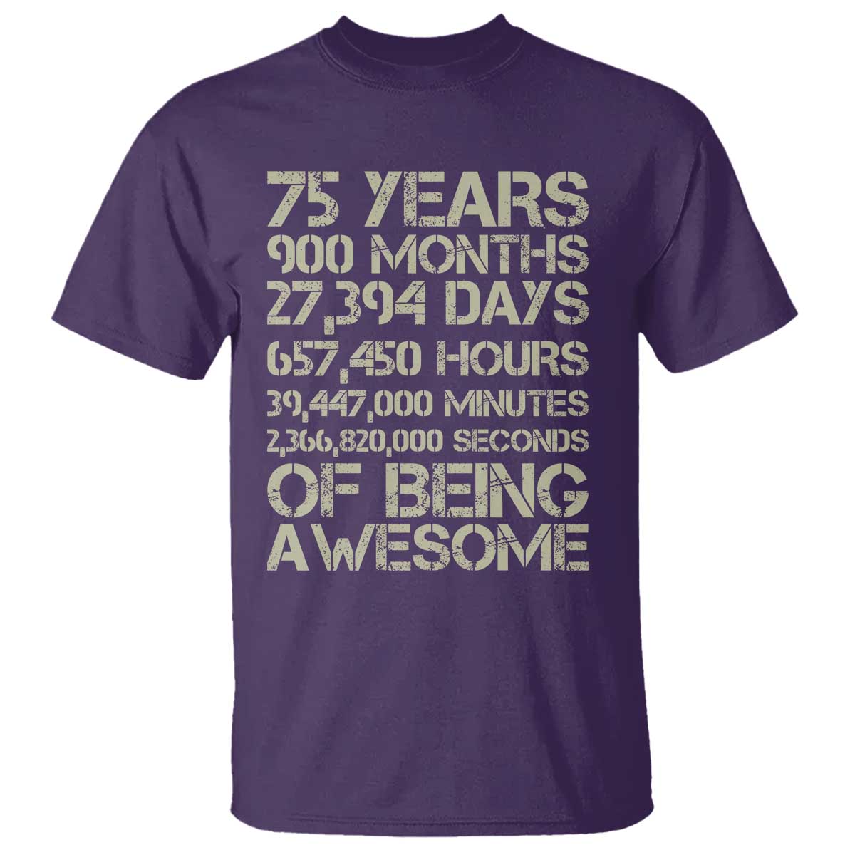 Vintage 75th Milestone Birthday T Shirt 75 Years Of Being Awesome