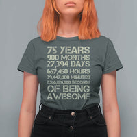 Vintage 75th Milestone Birthday T Shirt For Women 75 Years Of Being Awesome