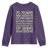 Vintage 75th Milestone Birthday Youth Sweatshirt 75 Years Of Being Awesome