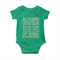 65th Milestone Birthday Gift Baby Onesie 65 Years Of Being Awesome
