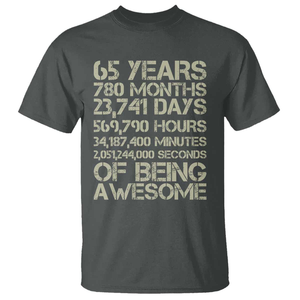 65th Milestone Birthday Gift T Shirt 65 Years Of Being Awesome