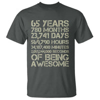 65th Milestone Birthday Gift T Shirt 65 Years Of Being Awesome