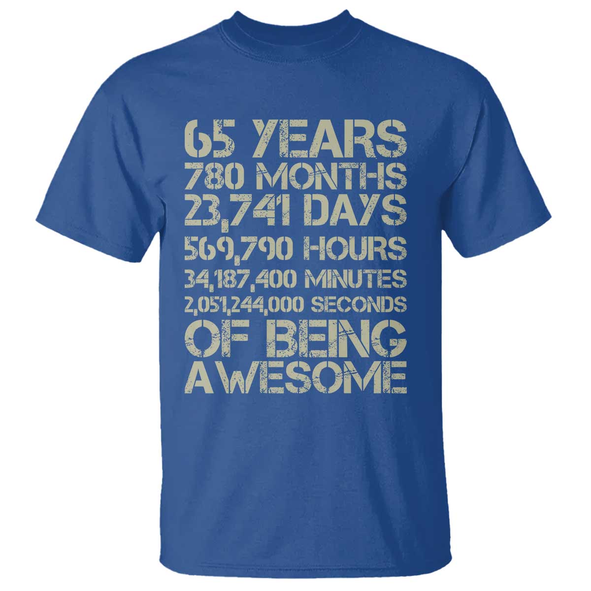 65th Milestone Birthday Gift T Shirt 65 Years Of Being Awesome