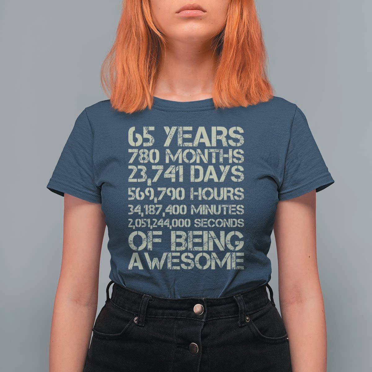 65th Milestone Birthday Gift T Shirt For Women 65 Years Of Being Awesome