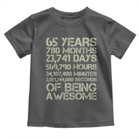 65th Milestone Birthday Gift Toddler T Shirt 65 Years Of Being Awesome