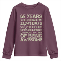 65th Milestone Birthday Gift Youth Sweatshirt 65 Years Of Being Awesome