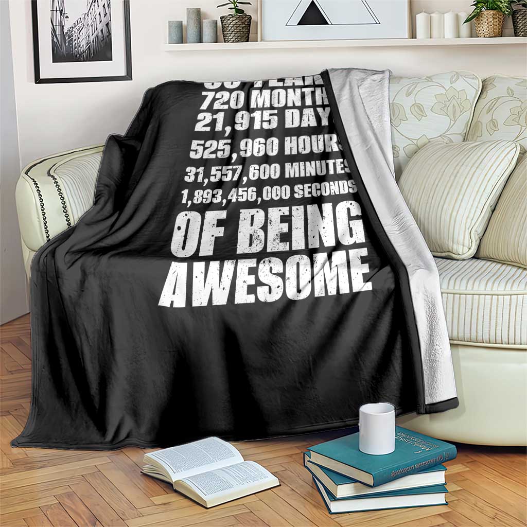 Cheers To 60 Years Birthday Throw Blanket Sixty Years Of Awesome