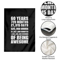 Cheers To 60 Years Birthday Garden Flag Sixty Years Of Awesome