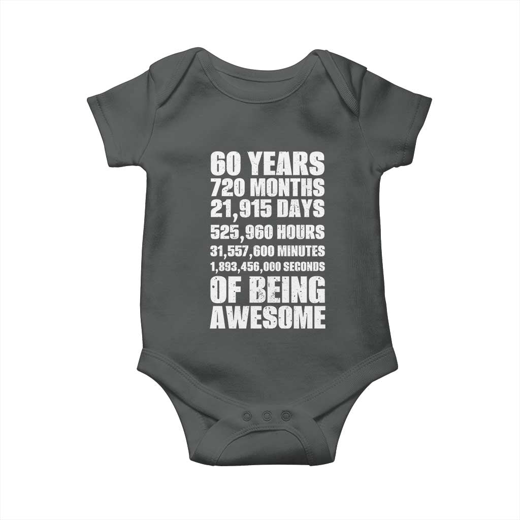 Cheers To 60 Years Birthday Baby Onesie Sixty Years Of Awesome