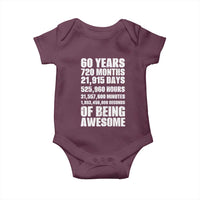 Cheers To 60 Years Birthday Baby Onesie Sixty Years Of Awesome