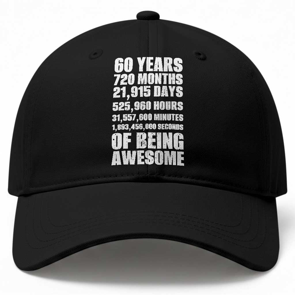 Cheers To 60 Years Birthday Baseball Cap Sixty Years Of Awesome