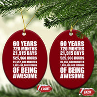 Cheers To 60 Years Birthday Ceramic Ornament Sixty Years Of Awesome