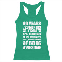 Cheers To 60 Years Birthday Racerback Tank Top Sixty Years Of Awesome