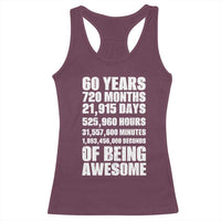 Cheers To 60 Years Birthday Racerback Tank Top Sixty Years Of Awesome