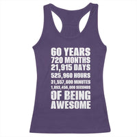 Cheers To 60 Years Birthday Racerback Tank Top Sixty Years Of Awesome