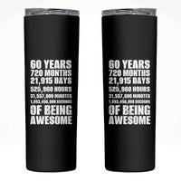 Cheers To 60 Years Birthday Skinny Tumbler Sixty Years Of Awesome