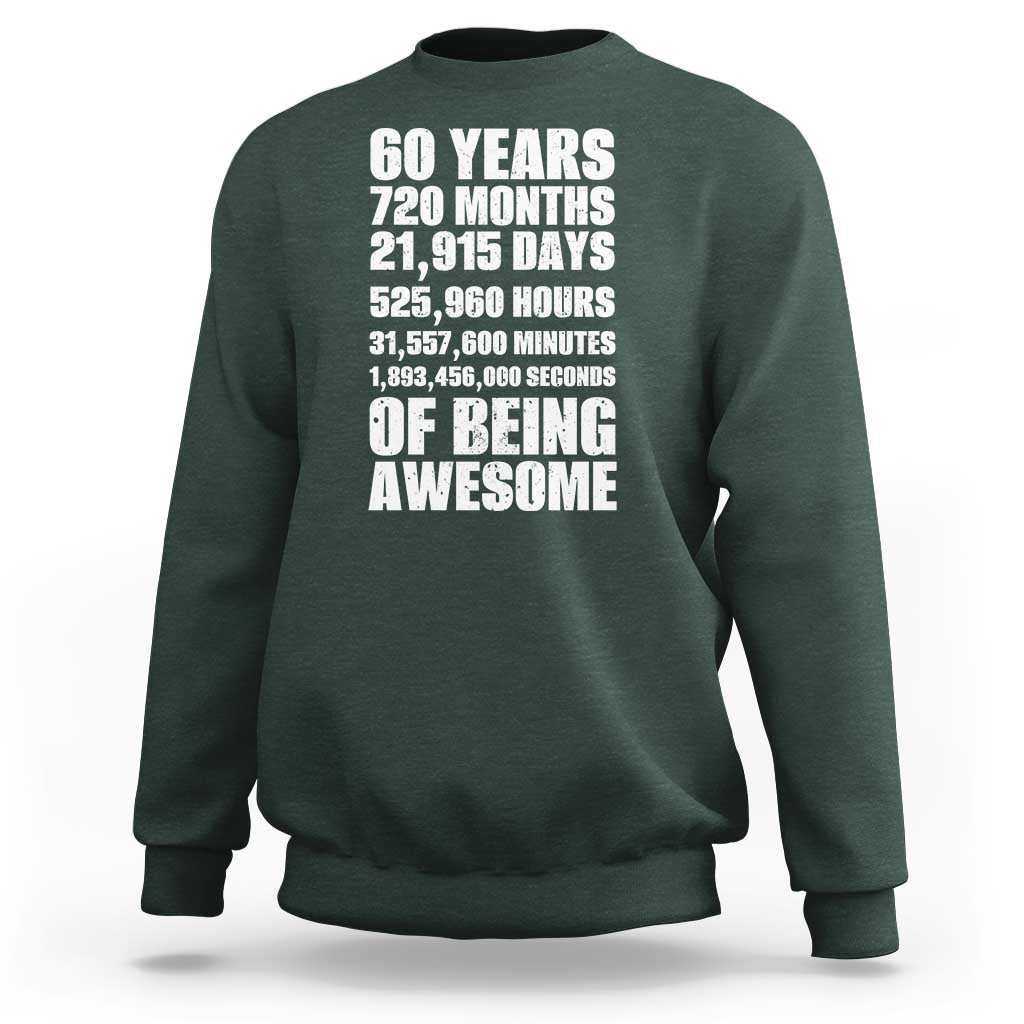 Cheers To 60 Years Birthday Sweatshirt Sixty Years Of Awesome