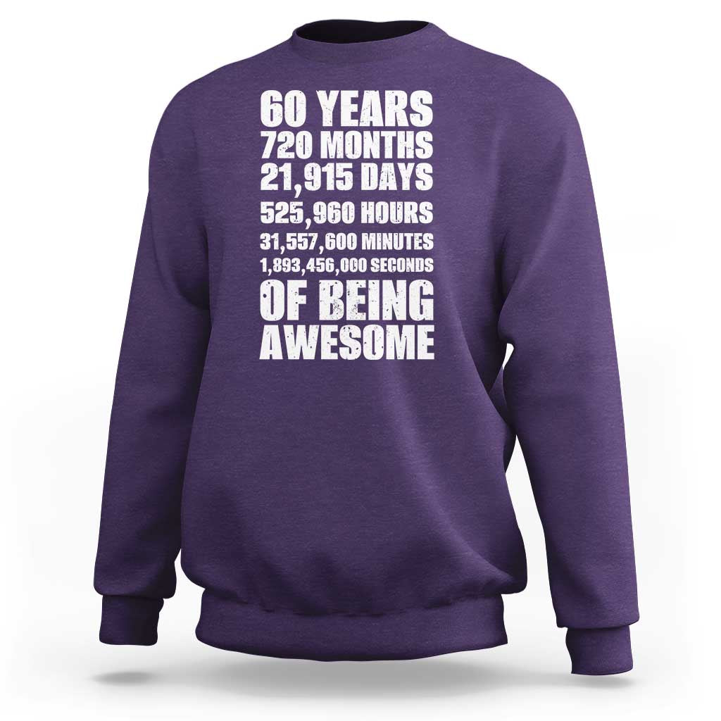 Cheers To 60 Years Birthday Sweatshirt Sixty Years Of Awesome