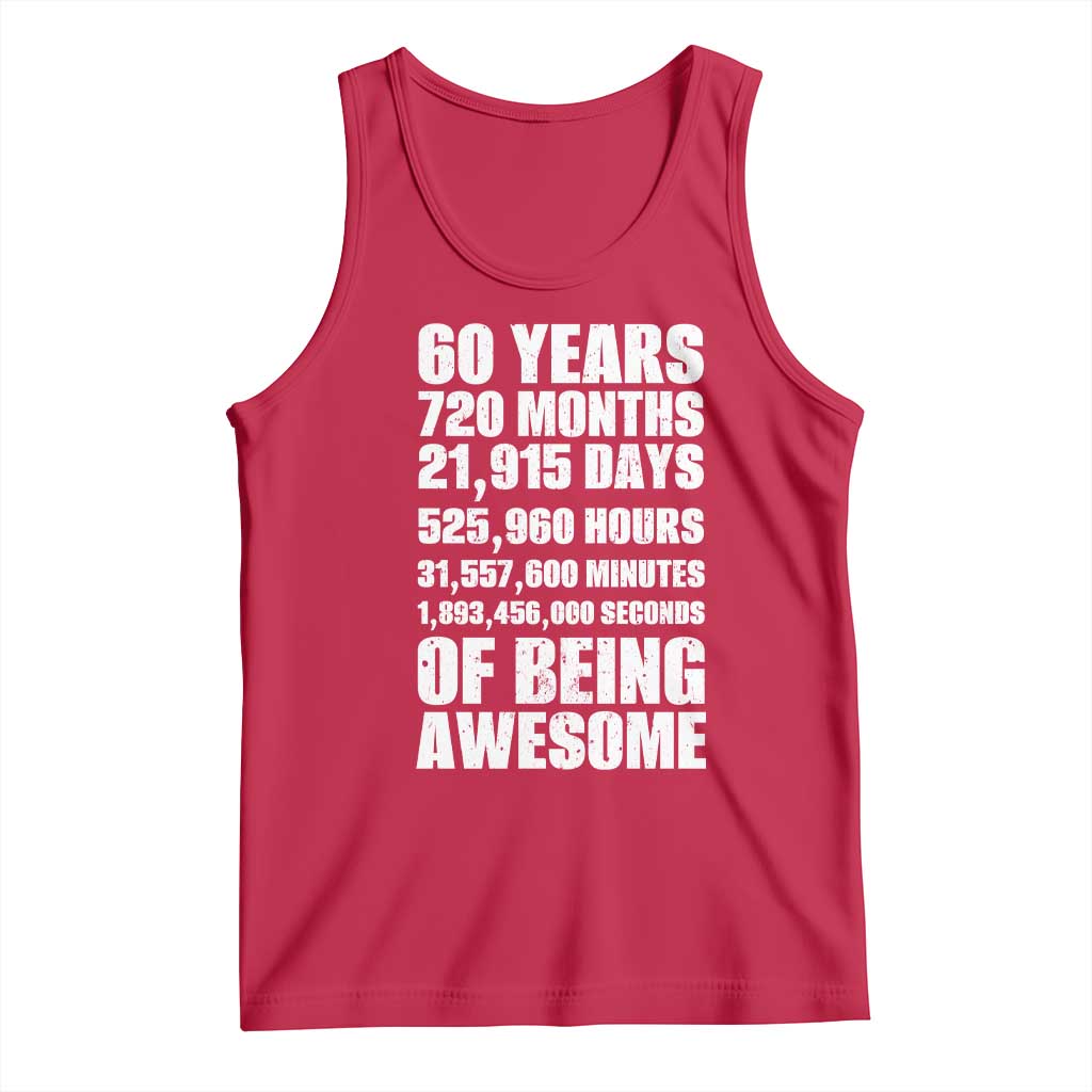 Cheers To 60 Years Birthday Tank Top Sixty Years Of Awesome