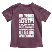Cheers To 60 Years Birthday Toddler T Shirt Sixty Years Of Awesome