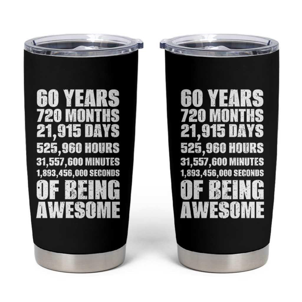 Cheers To 60 Years Birthday Tumbler Cup Sixty Years Of Awesome