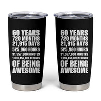 Cheers To 60 Years Birthday Tumbler Cup Sixty Years Of Awesome